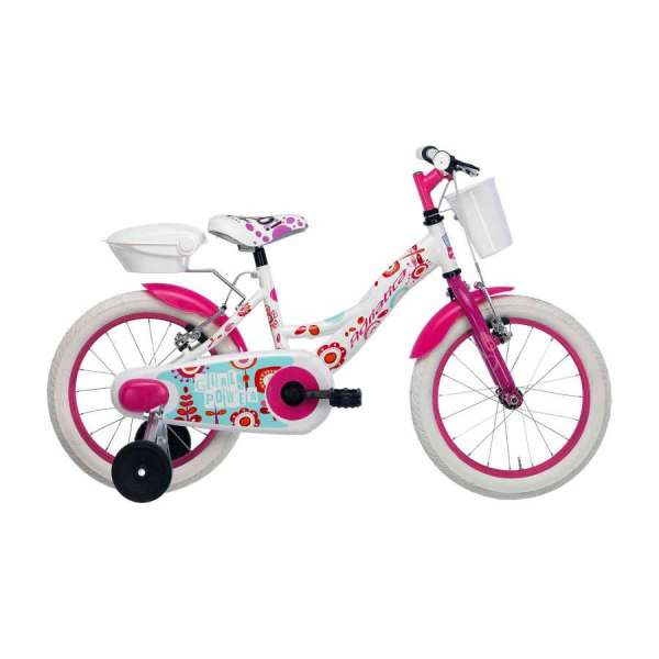 Bicicletta Cicli Adriatica Junior Girl 14" 1V Bianco Fucsia