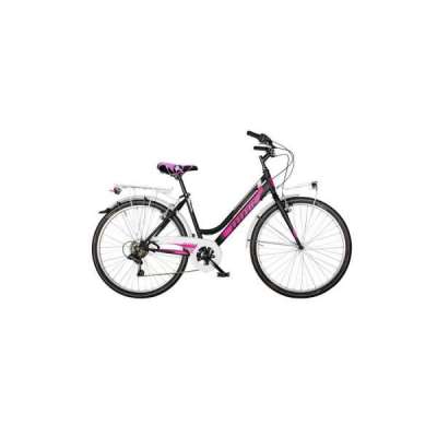 Bicicletta Velomarche CITY BIKE GRAPHIC 26&rdquo; 18V VM 170L Donna Black Matt